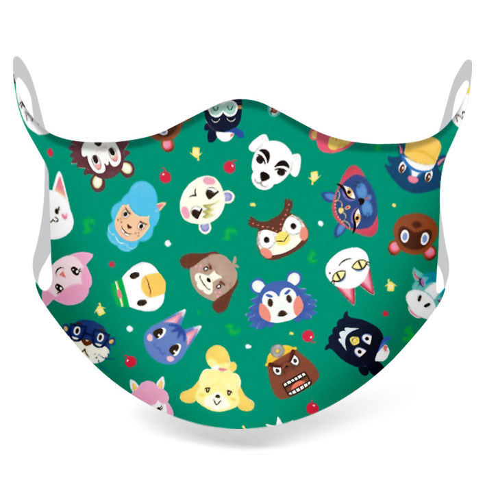2PCS Animal Crossing Game Peripheral Print Mask Cartoon Full Color Seamless Ice Silk Dust Mask Cosplay Mask